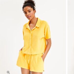NWOT Lou & Grey Lightweight Terry Shirt - L - Tangerine